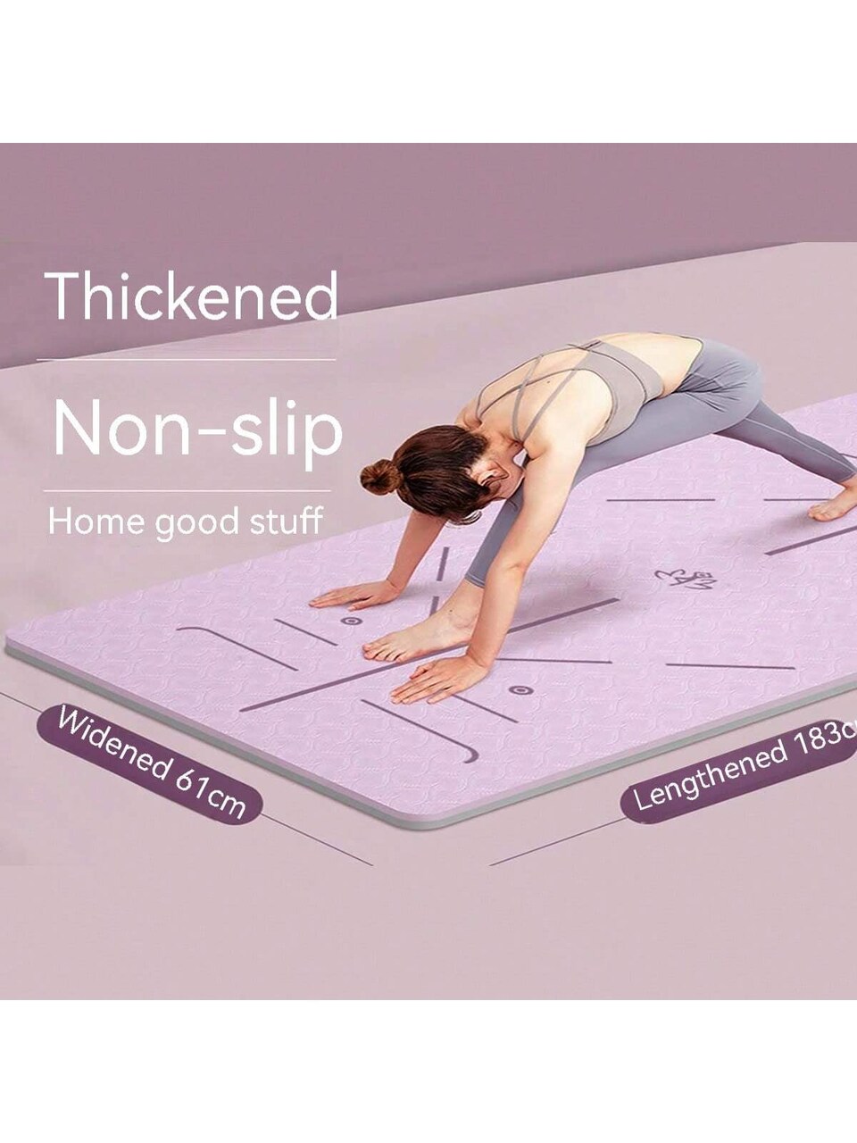 1Pc Pink Non Slip Yoga Mat Thickened Household Skipping Shock